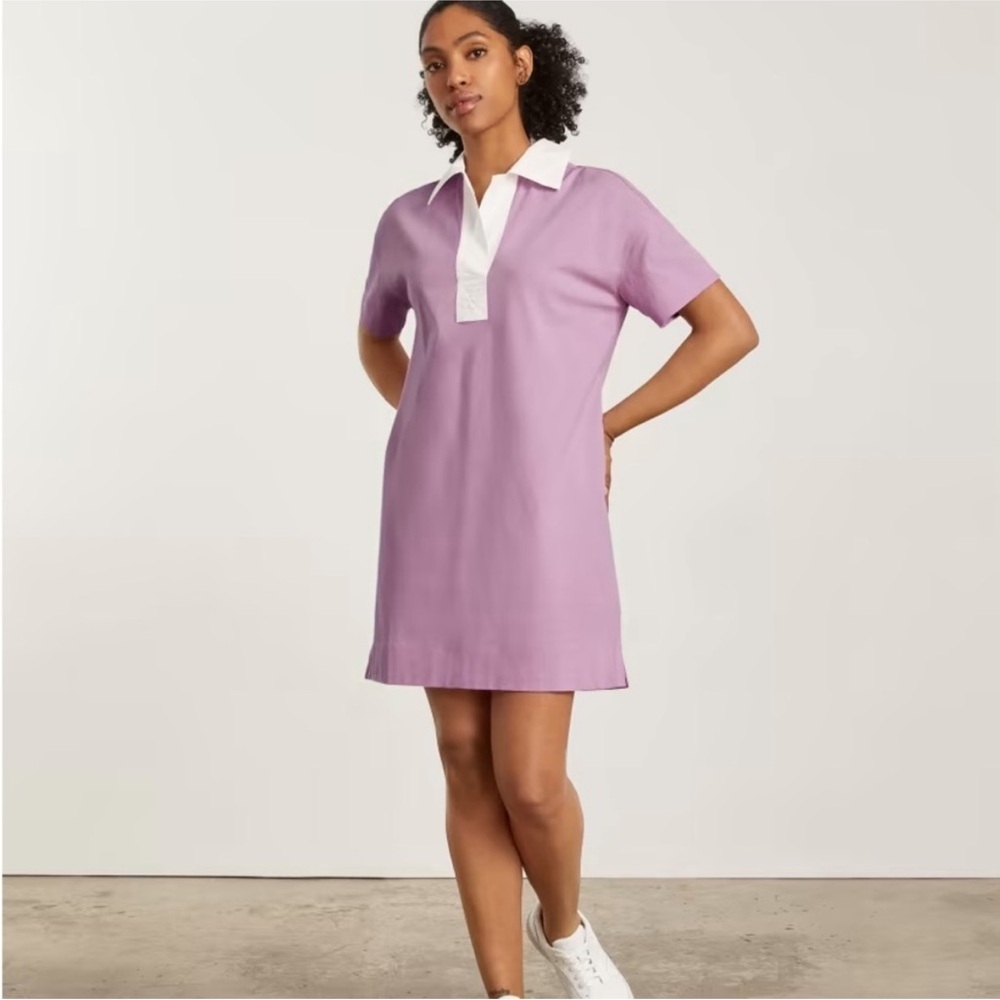 Everlane The Organic Cotton Polo Dress in Mauve